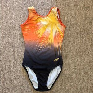 Adult gymnastics, leotard Orange and Black